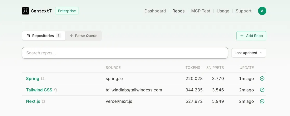 Imported badge on a library in the Repositories list
