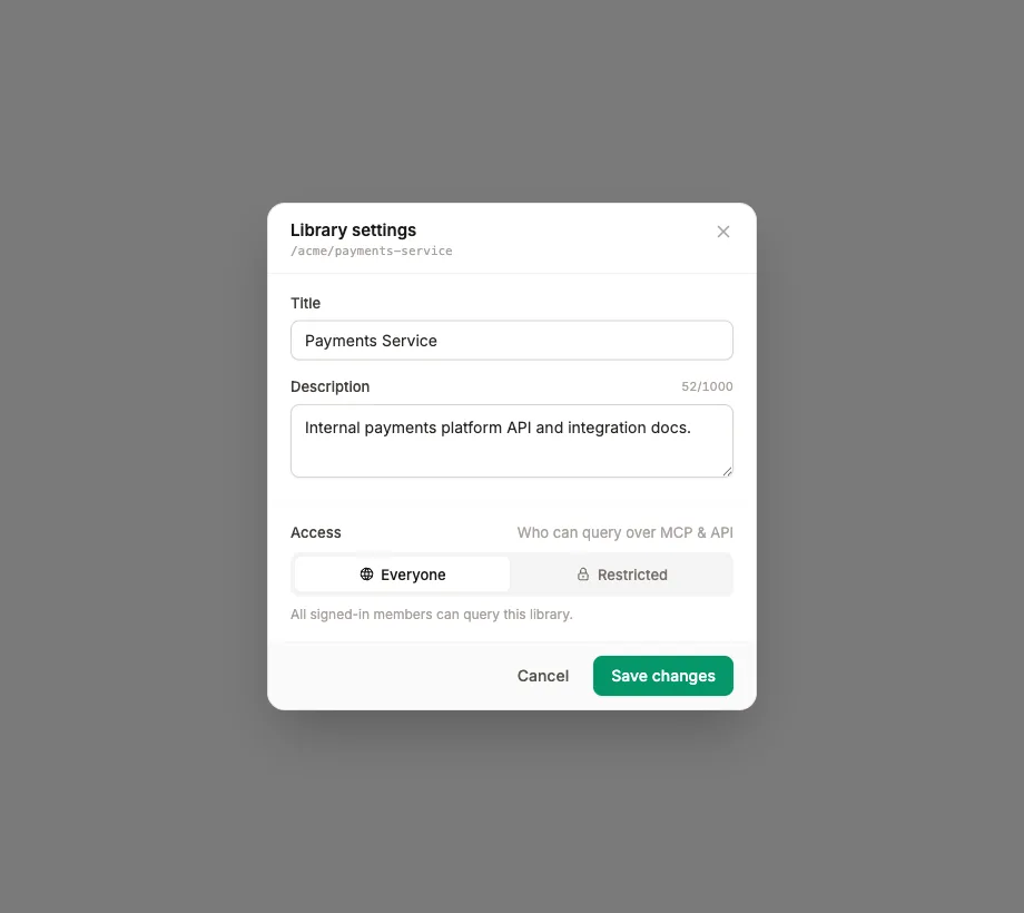 The access editor set to Everyone